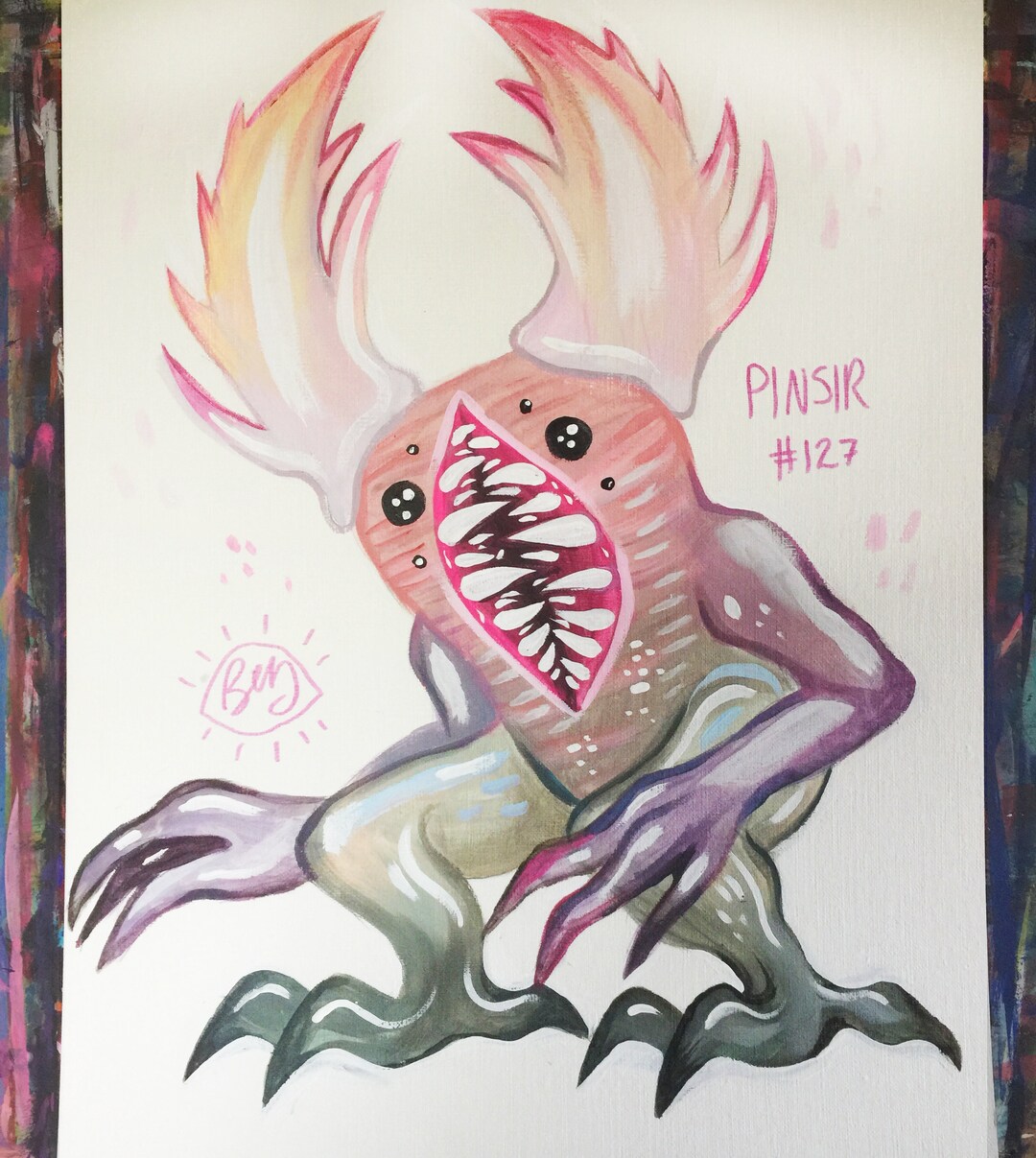 Pinsir Acrylic Painting Pokemon Fanart Etsy