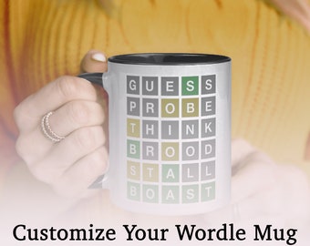 Customized Wordle Mug: Choose your own Wordle guesses!