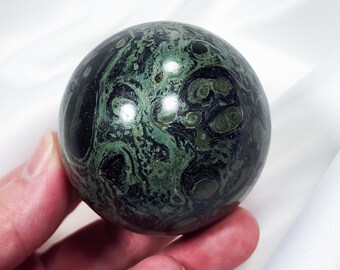 2.2 inch (55mm) Kambaba Crocodile Jasper Sphere Green & Black Crystal Ball