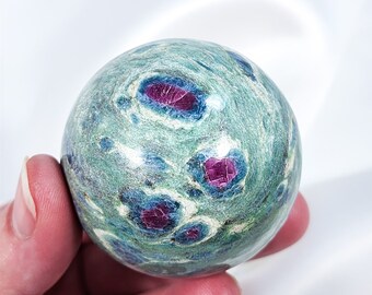 2.0" Ruby Fuchsite Sphere Crystal Ball India 7.2oz (204g)