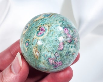 1.9 Inch (49mm) Ruby Fuchsite Sphere Crystal Ball India