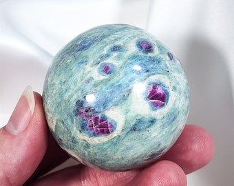 1.9 Inch (49mm) Ruby Fuchsite Sphere Crystal Ball India