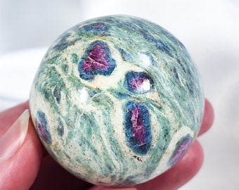 2.0" Ruby Fuchsite Sphere Crystal Ball India 7.0oz (197g)