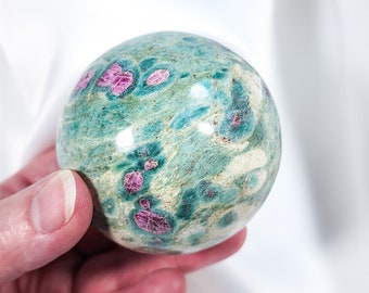 2.5" Ruby Fuchsite Sphere Crystal Ball India 14.2oz (403g)