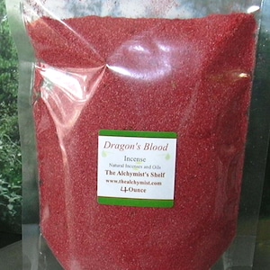 Dragon&#39;s Blood Incense Powder Special Wiccan Craft 4 oz Pagan Dragon Ritual Spell