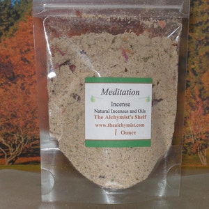 Meditation Incense Powder Special Wiccan Craft 1 oz Pagan Altar Ritual Spell