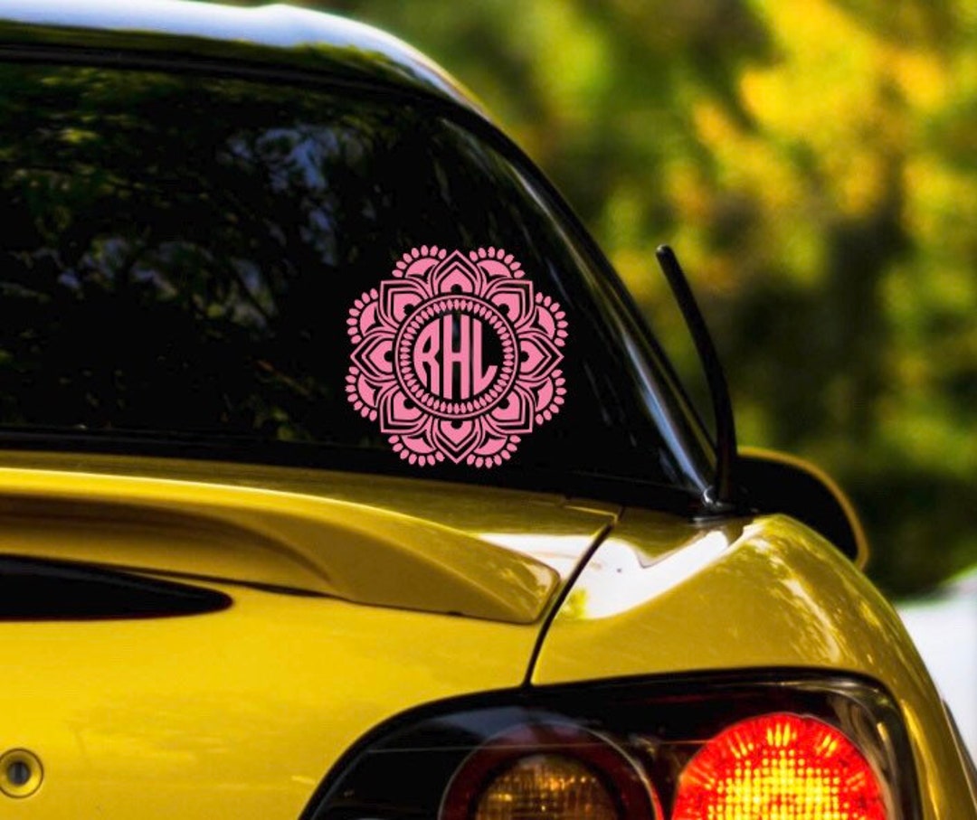 Mandala Monogram Vinyl Decal Sticker for Hydro Flask, for Yeti Tumbler ...