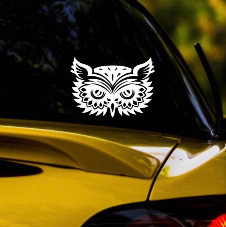 Tribal Horned Owl Vinyl Car Decal Sticker Free Shipping Owl Etsy
