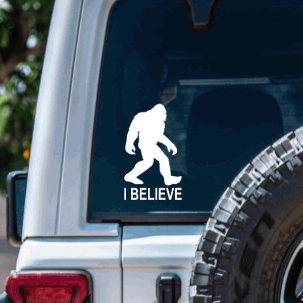 Bigfoot I Believe Vinyl Decal Sticker | sasquatch, for hydro flask, for yeti tumbler, car window, water bottle, cup, mug