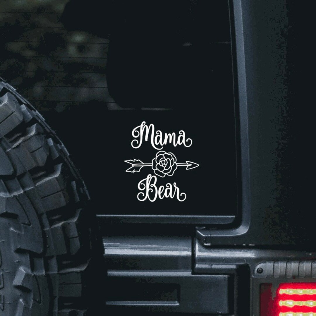 Autocollant Vinyle Grand Format "Mama Bear & Arrow" Pour Gobelet Ou Décoration - 4 Pouces, Style Contemporain