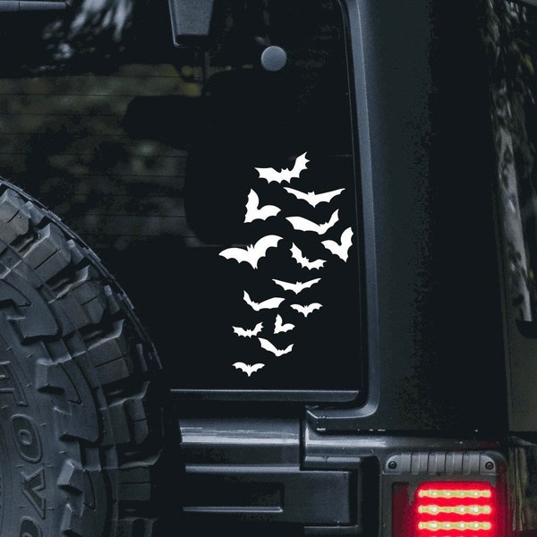 Flying Bats Vinyl Decal Sticker | many sizes and colors, cute spooky stickers, halloween decals, spooky bitch decal,  decals by cassie