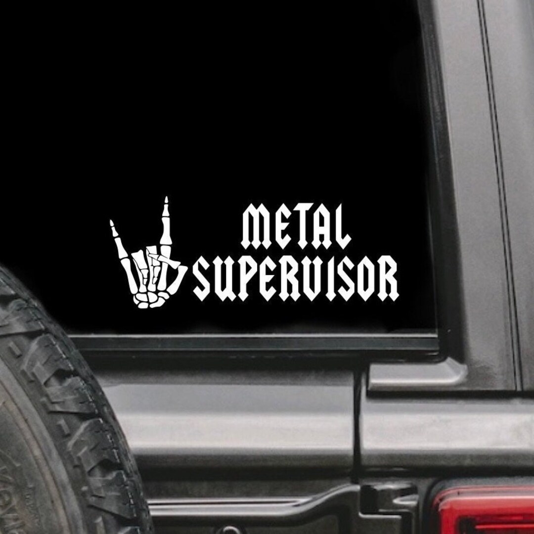 Metal Supervisor With Rock on Skeleton Hand Vinyl Decal Sticker Devil ...