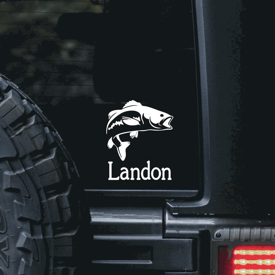 Fishing Vinyl Decal With Name Sticker Fishing Decal for Men, Fishing Decal  for Women, Fishing Decals for Cars, Fishing Decals for Yeti 