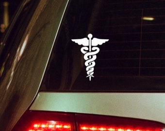 Caduceus Vinyl Decal Sticker | custom nurse practitioner caduceus decal, student nurse graduation sticker, RN tumbler