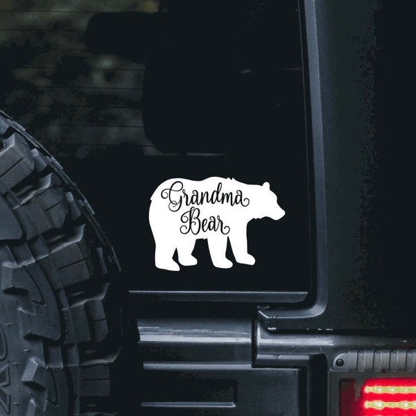 Grandma Bear Vinyl Decal Sticker | for hydro flask, for yeti tumbler, car window, water bottle, tablet, phone, cup