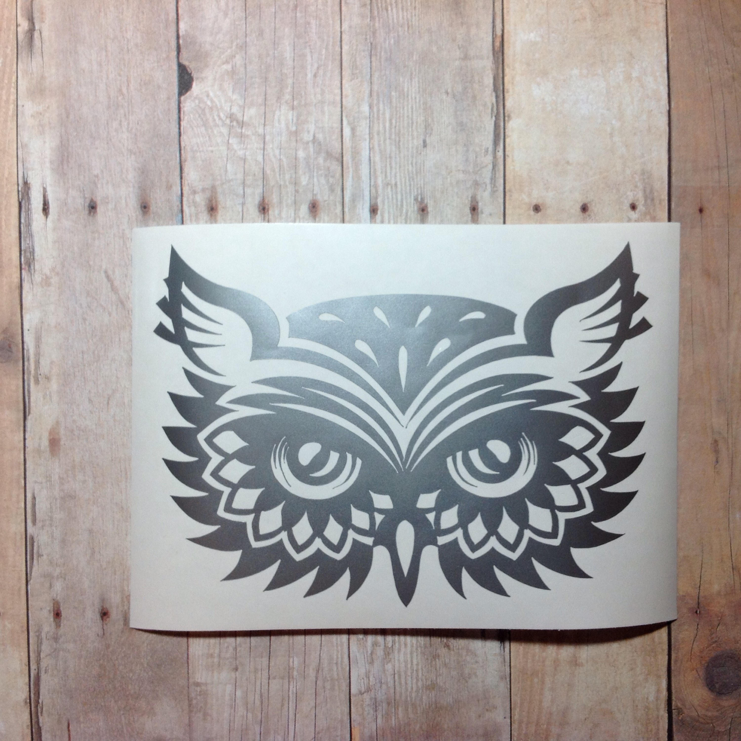 Tribal Horned Owl Vinyl Car Decal Sticker Free Shipping Owl Etsy