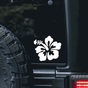 Tropical Hibiscus Flower Vinyl Decal Sticker | For Hydro Flask, Yeti Tumbler, Water Bottle, Car Window, Phone, Tablet