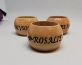 Personalized Wooden Napkin rings engraved rings wedding accessories home decor kitchen decor housewarming gift personalized gift idea