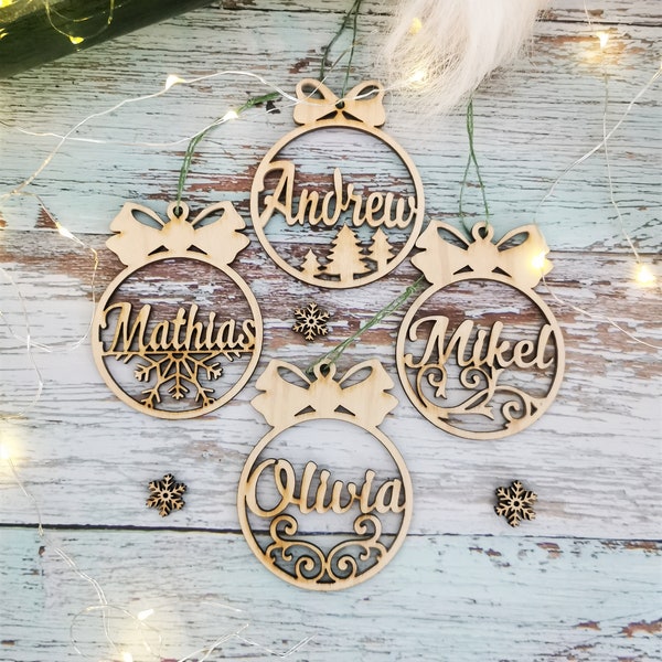 Personalized Wooden Christmas tree decorations 4 designs,Christmas ornaments,Snowflake ornaments, mitbringsel weihnachten