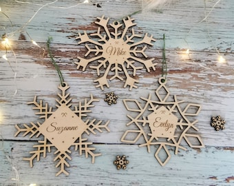 Personalized Wooden Christmas decorations, Christmas ornaments, Christmas tree decorations,  Snowflake ornaments, mitbringsel weihnachten