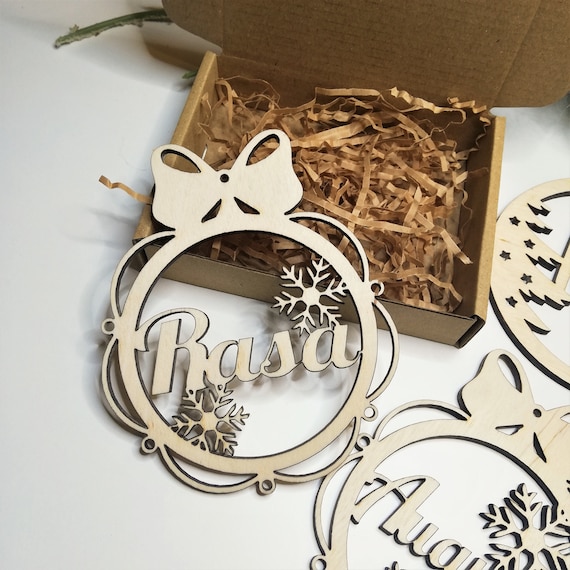 Personalized Wooden Christmas decorations, Christmas ornaments, Christmas tree decorations,  Snowflake ornaments