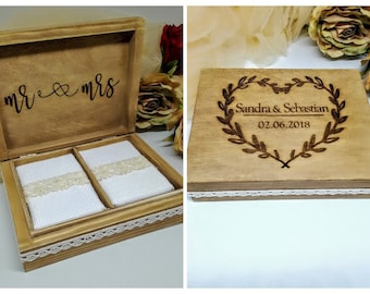 Wedding Ring Box Ring Bearer Box Ring Holder Brown ring box