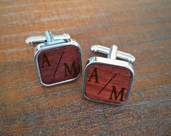 Houten Manchetknopen / bruidegom Manchetknopen / gepersonaliseerde Manchetknopen / gepersonaliseerd bruiloft Manchetknopen / Cufflinks voor bruidegom / bruidegom geschenken