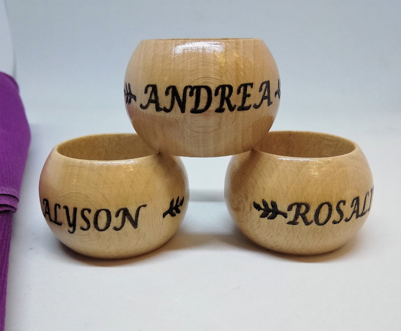 Personalized Wooden Napkin Rings/engraved Rings/wedding Etsy