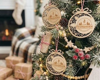 Custom Corporate Ornament, Company logo christmas baubles, Gift Tag 2023 with custom logo, christmas decoration with logo