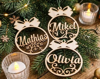Personalized Wooden Christmas tree decorations 4 designs,Christmas ornaments,Snowflake ornaments, mitbringsel weihnachten