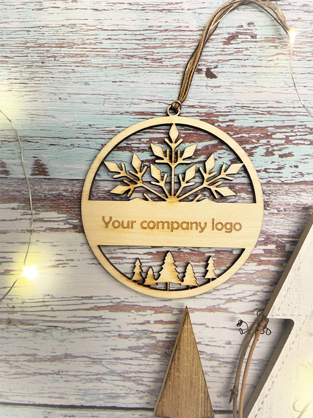 Custom Corporate Ornament, Company Logo Christmas Baubles, Gift Tag 2023 With Custom Logo