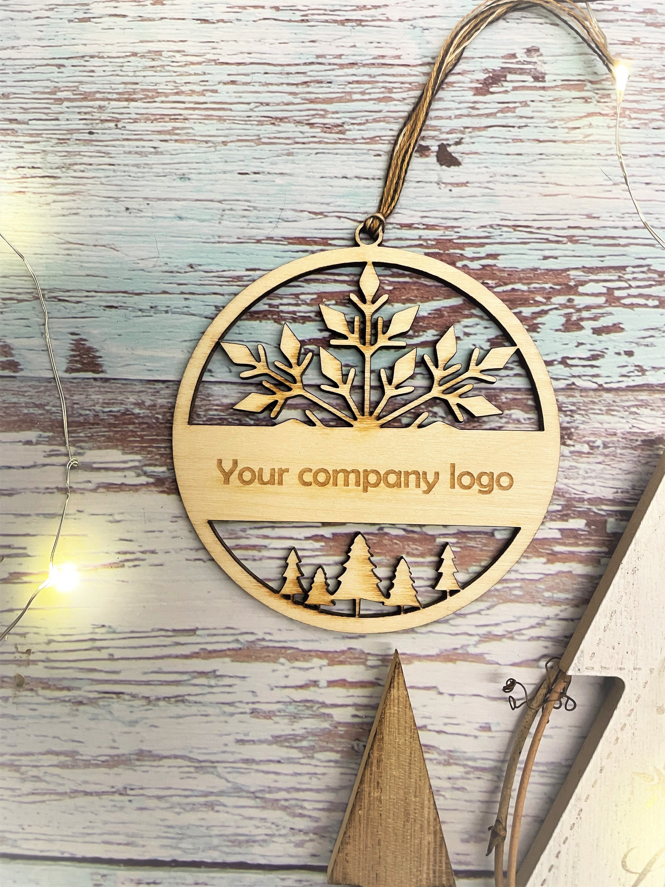 Custom Corporate Ornament Company Logo Christmas Baubles Etsy