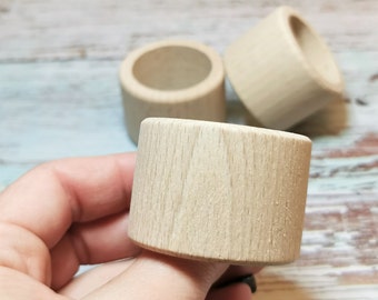 Set 6 unfinished wooden napkin rings / napkin rings supply