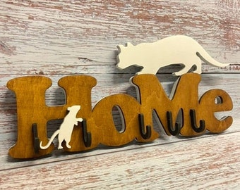 Key hanger/ wooden / key organizer / home decor/ cat and mouse home/ key holder/ key hooks