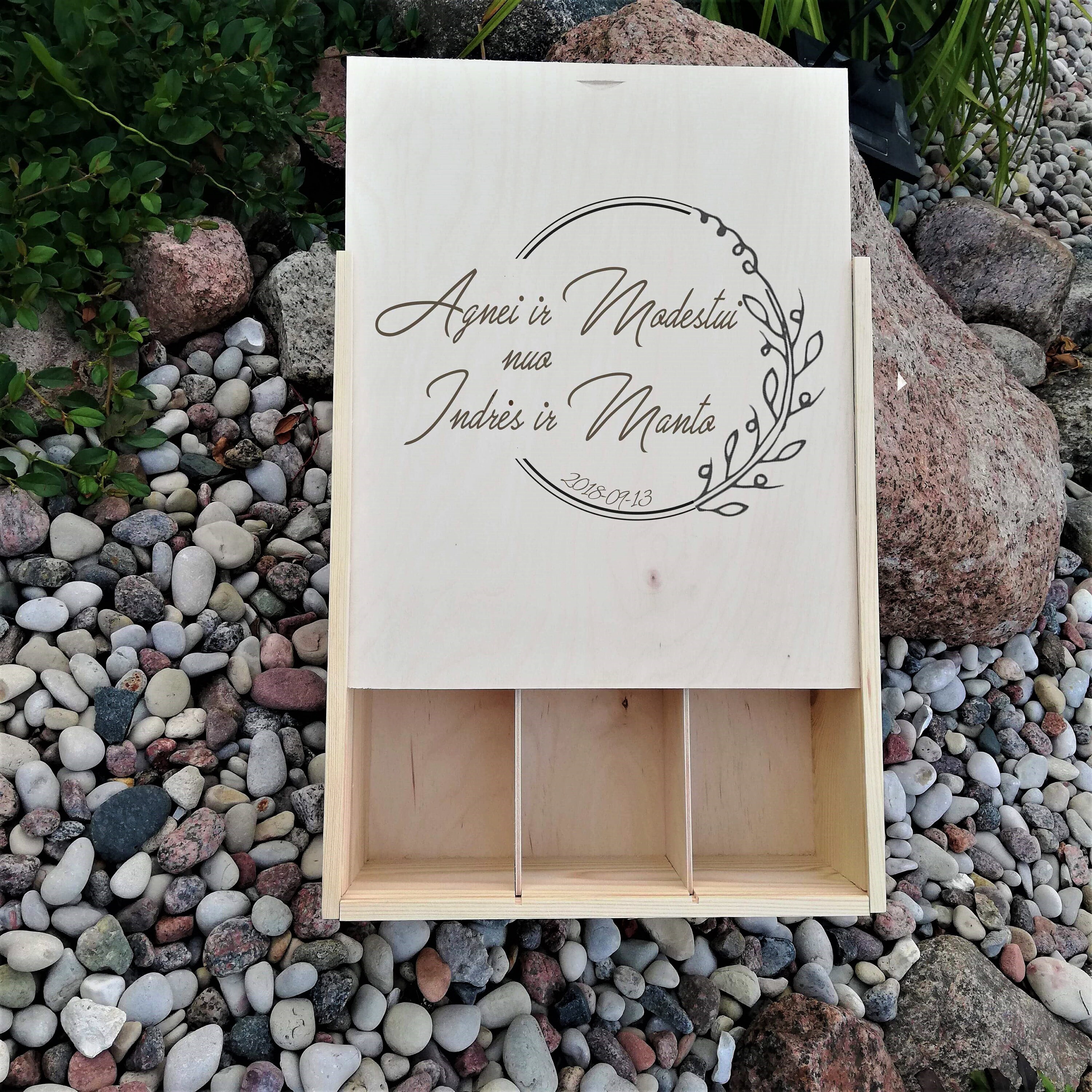 Personalized Wooden Wine Box 3 Bottle/ Wedding Gift / Anniversary ...