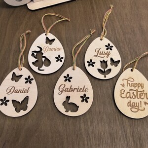 Personalized Wooden Easter eggs, Easter ornaments, Easter decorations, Eggs ornaments, engraved Easter home decor
