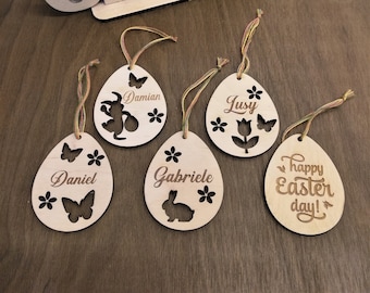 Personalized Wooden Easter eggs, Easter ornaments, Easter decorations, Eggs ornaments, engraved Easter home decor