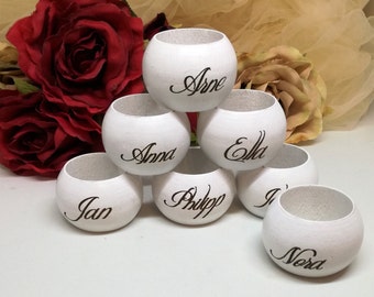 Personalized Wooden Napkin rings/wedding accessories / home decor / kitchen decor / housewarming gift / personalized gift idea