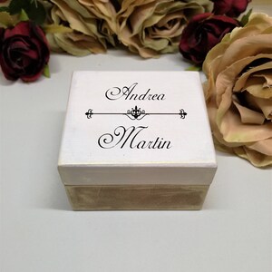 Wedding Ring Box with golden dust Ring Bearer Box Ring Holder