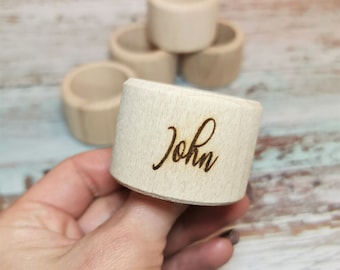 Personalized Wooden Napkin rings / wedding accessories / home decor / kitchen decor / housewarming gift / personalized gift idea