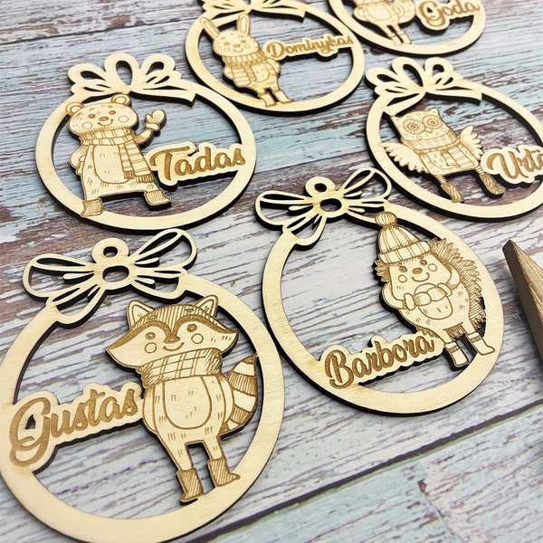 Personalized Wooden Christmas tree decorations 6 designs,Christmas ornaments,Snowflake ornaments, mitbringsel weihnachten