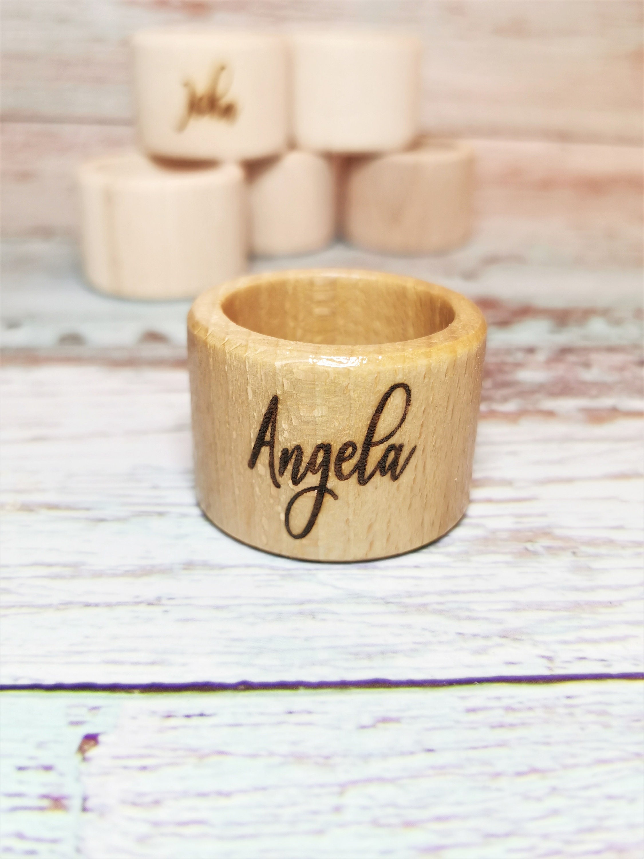 Personalized Engraved Wooden Napkin Rings / Wedding Etsy