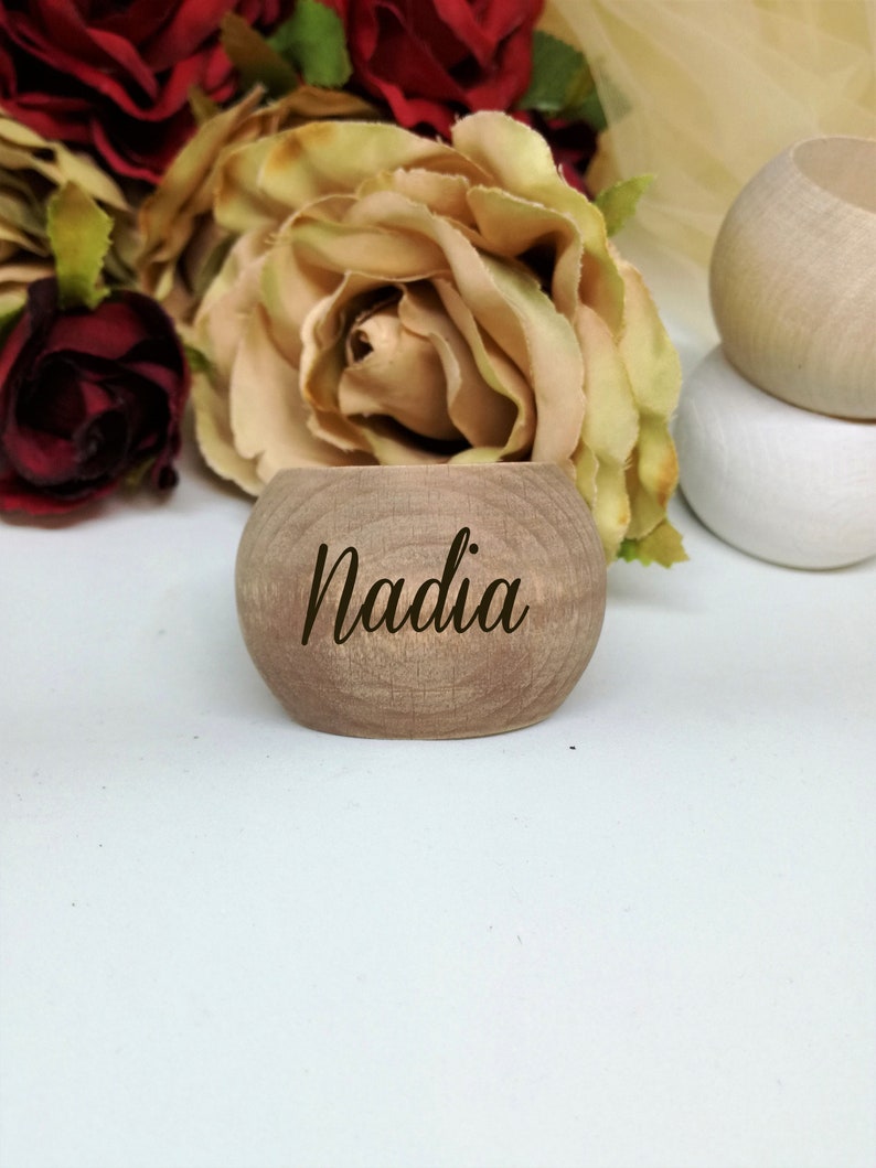 Personalized Wooden Napkin rings / wedding accessories / home decor / kitchen decor / housewarming gift / personalized gift idea image 4