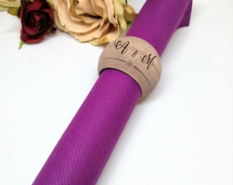 Personalized Wooden Napkin rings / wedding accessories / home decor / kitchen decor / housewarming gift / personalized gift idea