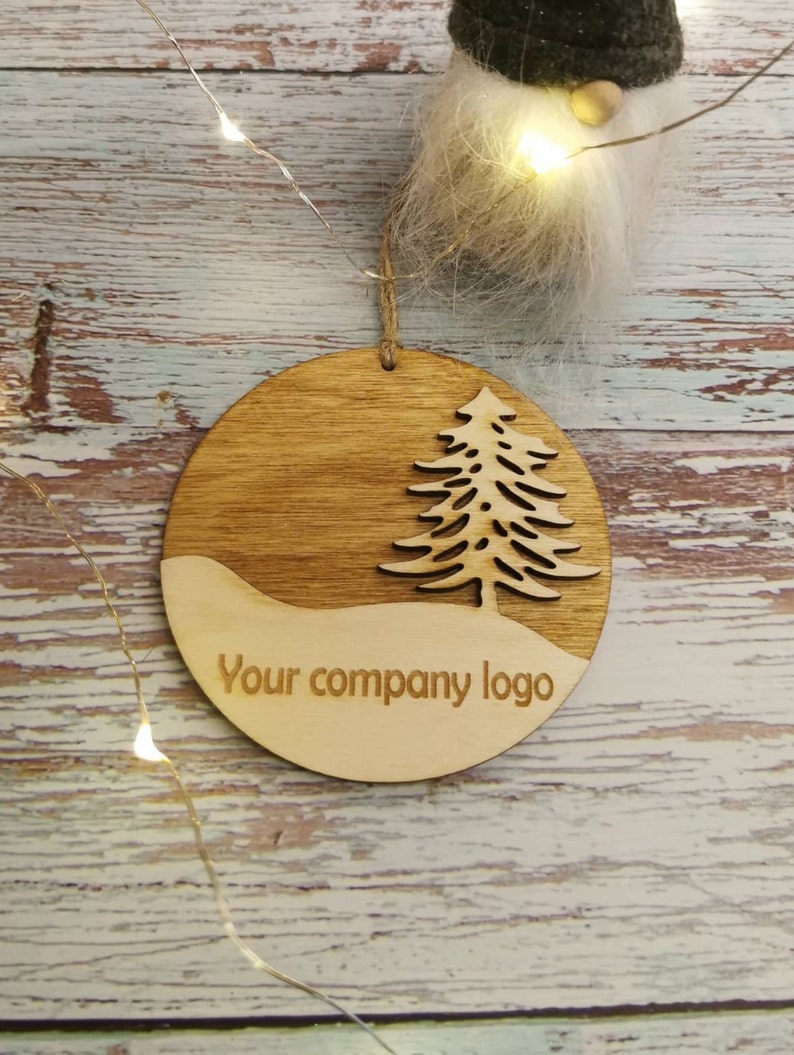 Custom Corporate Ornament Company Logo Christmas Baubles Etsy