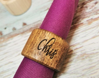 Personalized engraved Wooden Napkin rings / wedding accessories / home decor / kitchen decor / housewarming gift / personalized gift idea