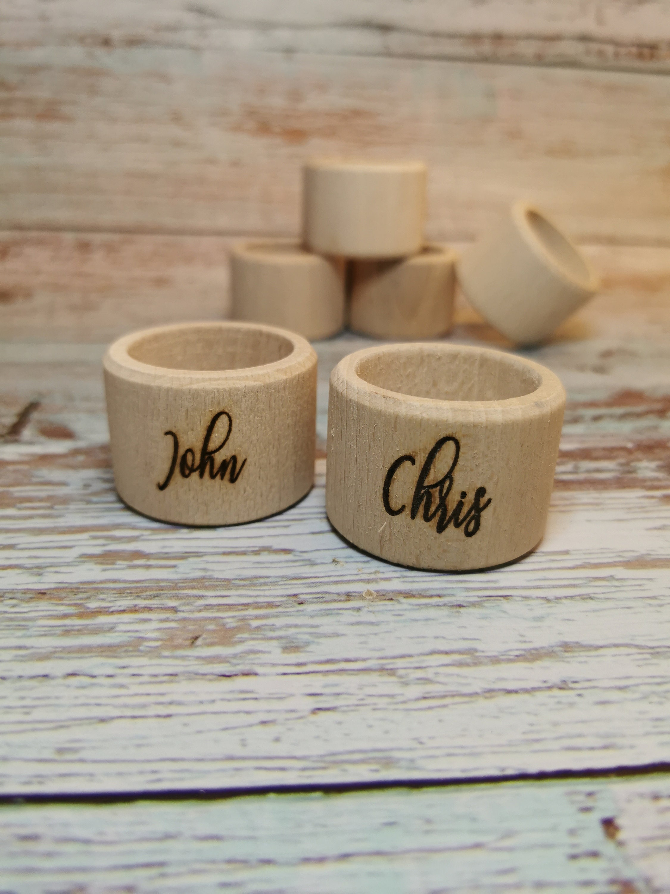 Personalized Wooden Napkin rings / wedding accessories / home | Etsy