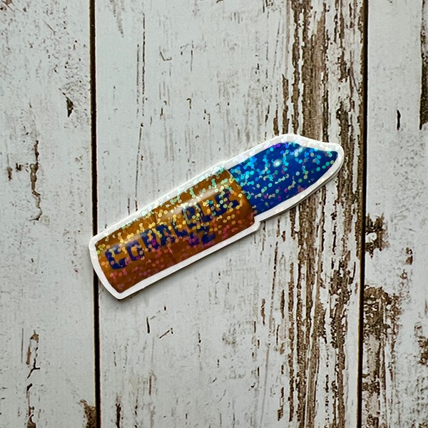 Coral Blue Semigloss Number 2 Lipstick, Small and Glittery
