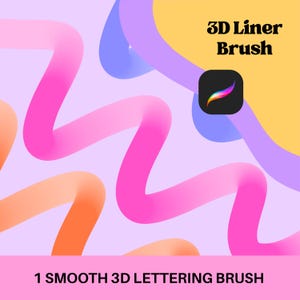 Pennello per lettering 3D fluido per il font del logo Apple di Procreate, pennello monolinea per la scrittura trasparente e setoso per iPad