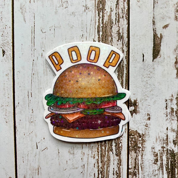 Glittery Hamburger Sticker, People Order Our Patties